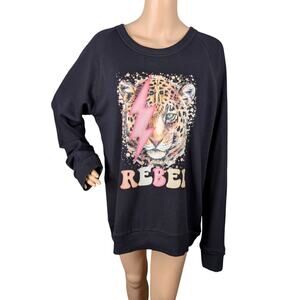 Alternative Apparel Rebel Leopard Sweatshirt L | Indie Punk French Terry
